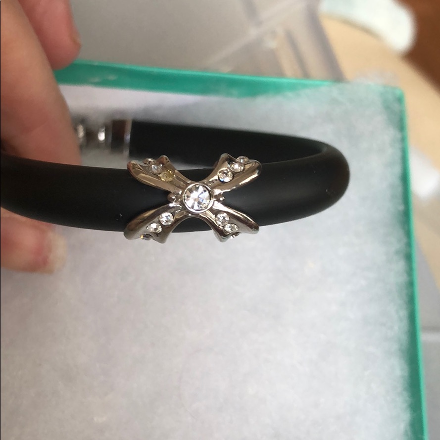Adorable Cubic Zirconia Black Band Bracelet